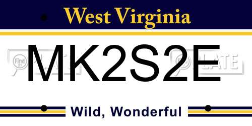 MK2S2E West Virginia License Plate