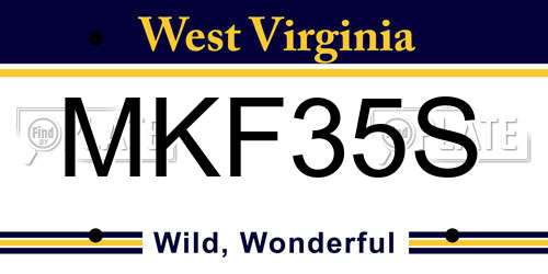 MKF35S West Virginia License Plate