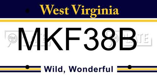 MKF38B West Virginia License Plate