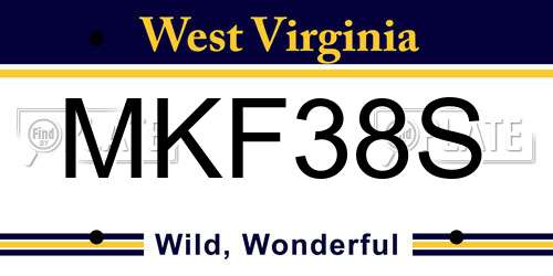 MKF38S West Virginia License Plate