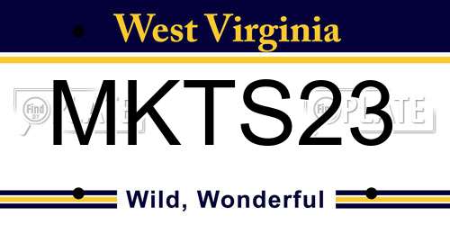 MKTS23 West Virginia License Plate