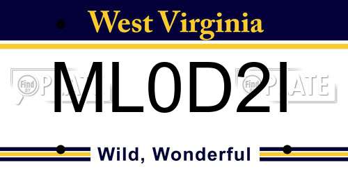 ML0D2I West Virginia License Plate
