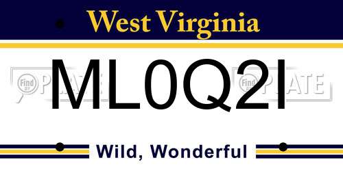 ML0Q2I West Virginia License Plate