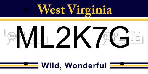 ML2K7G West Virginia License Plate