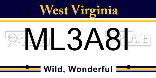 ML3A8I West Virginia License Plate