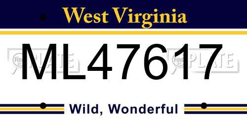 ML47617 West Virginia License Plate