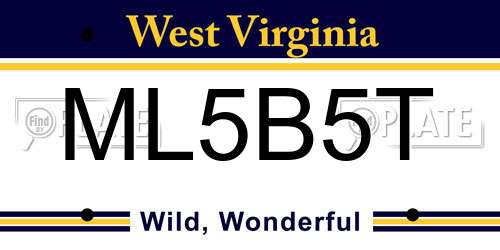 ML5B5T West Virginia License Plate