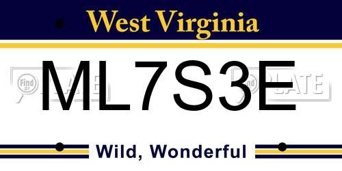 ML7S3E West Virginia License Plate