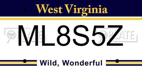ML8S5Z West Virginia License Plate