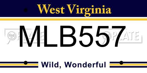 MLB557 West Virginia License Plate