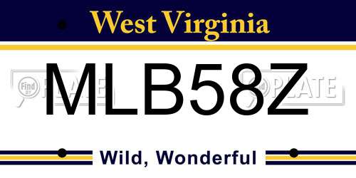 MLB58Z West Virginia License Plate