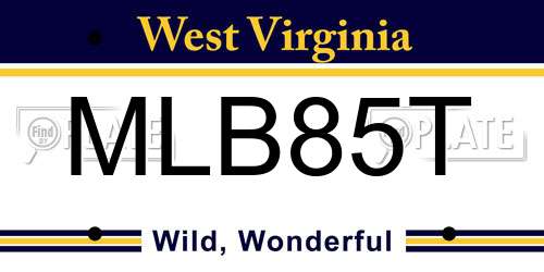 MLB85T West Virginia License Plate