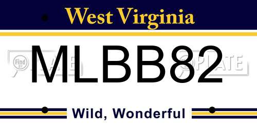 MLBB82 West Virginia License Plate