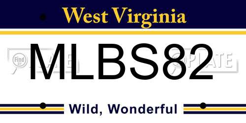 MLBS82 West Virginia License Plate