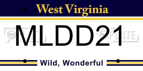 MLDD21 West Virginia License Plate