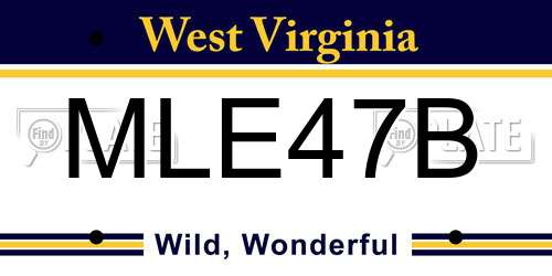 MLE47B West Virginia License Plate