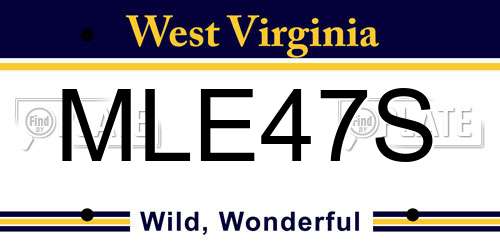 MLE47S West Virginia License Plate