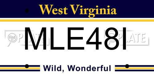 MLE48I West Virginia License Plate