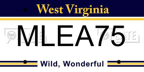 MLEA75 West Virginia License Plate