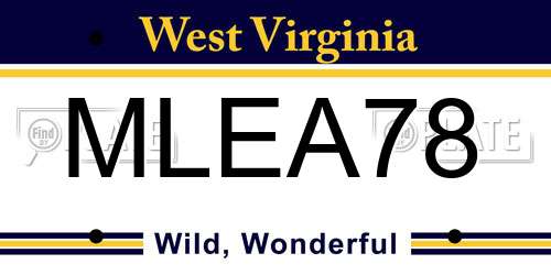 MLEA78 West Virginia License Plate