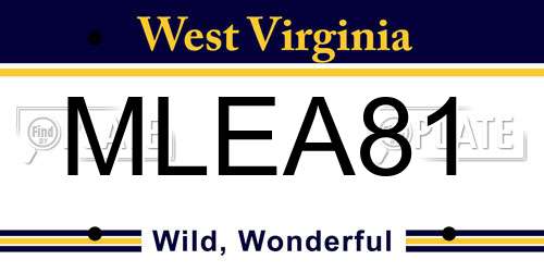 MLEA81 West Virginia License Plate