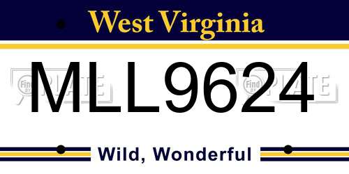 MLL9624 West Virginia License Plate