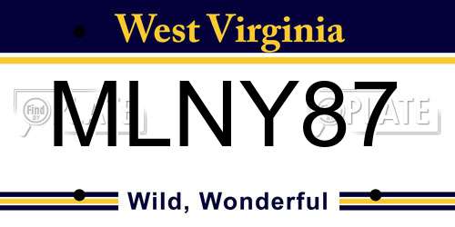 MLNY87 West Virginia License Plate