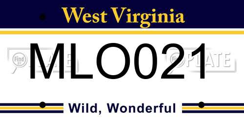 MLO021 West Virginia License Plate