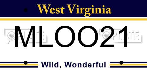 MLOO21 West Virginia License Plate