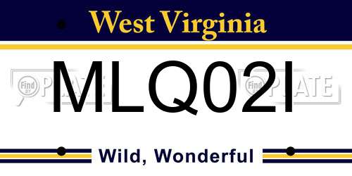 MLQ02I West Virginia License Plate