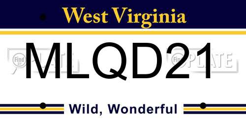 MLQD21 West Virginia License Plate