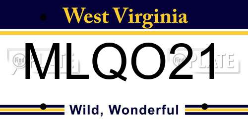 MLQO21 West Virginia License Plate