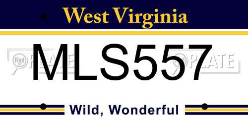 MLS557 West Virginia License Plate
