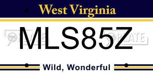 MLS85Z West Virginia License Plate