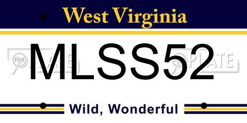 MLSS52 West Virginia License Plate
