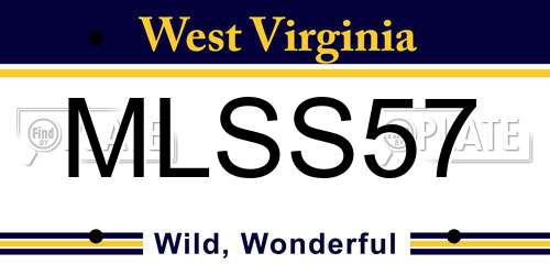 MLSS57 West Virginia License Plate