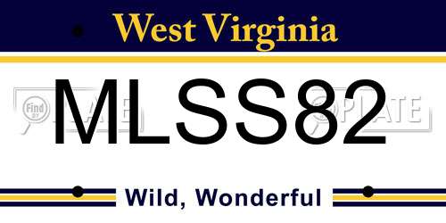 MLSS82 West Virginia License Plate