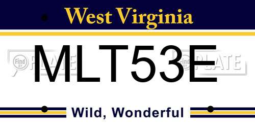 MLT53E West Virginia License Plate