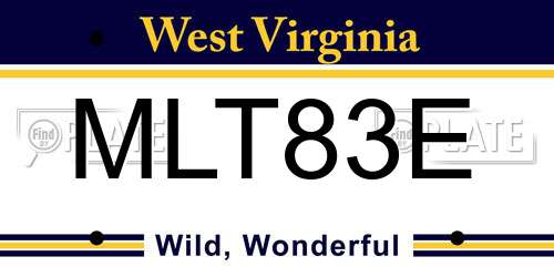 MLT83E West Virginia License Plate