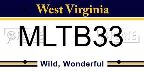MLTB33 West Virginia License Plate
