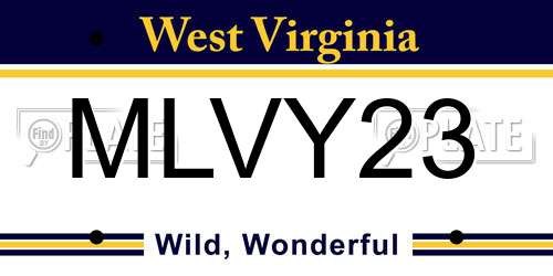 MLVY23 West Virginia License Plate