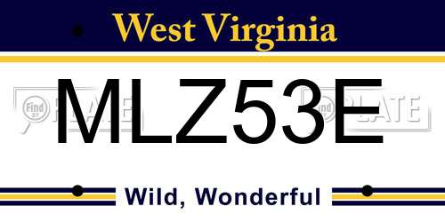 MLZ53E West Virginia License Plate