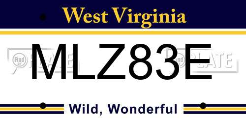 MLZ83E West Virginia License Plate