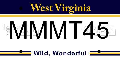 MMMT45 West Virginia License Plate