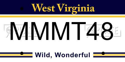 MMMT48 West Virginia License Plate