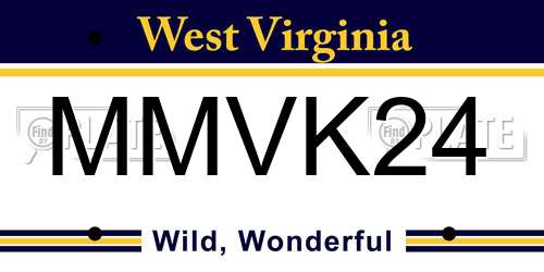 MMVK24 West Virginia License Plate