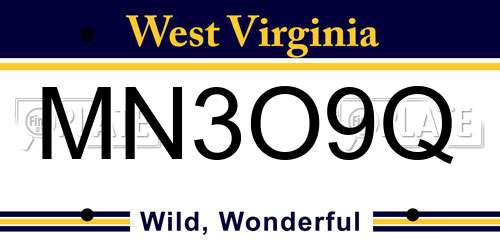 MN3O9Q West Virginia License Plate