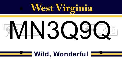 MN3Q9Q West Virginia License Plate
