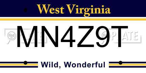 MN4Z9T West Virginia License Plate