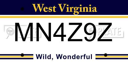 MN4Z9Z West Virginia License Plate